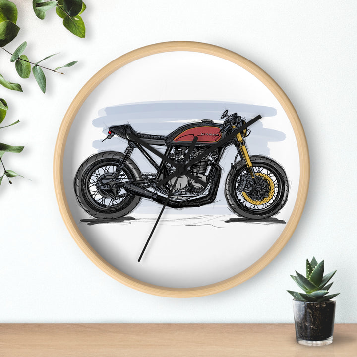 CogNito Moto Wall Clock — Minimalist Motorcycle Decor for Riders