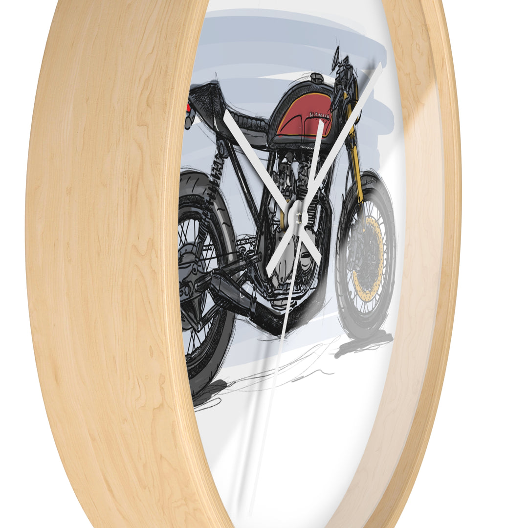 CogNito Moto Wall Clock — Minimalist Motorcycle Decor for Riders