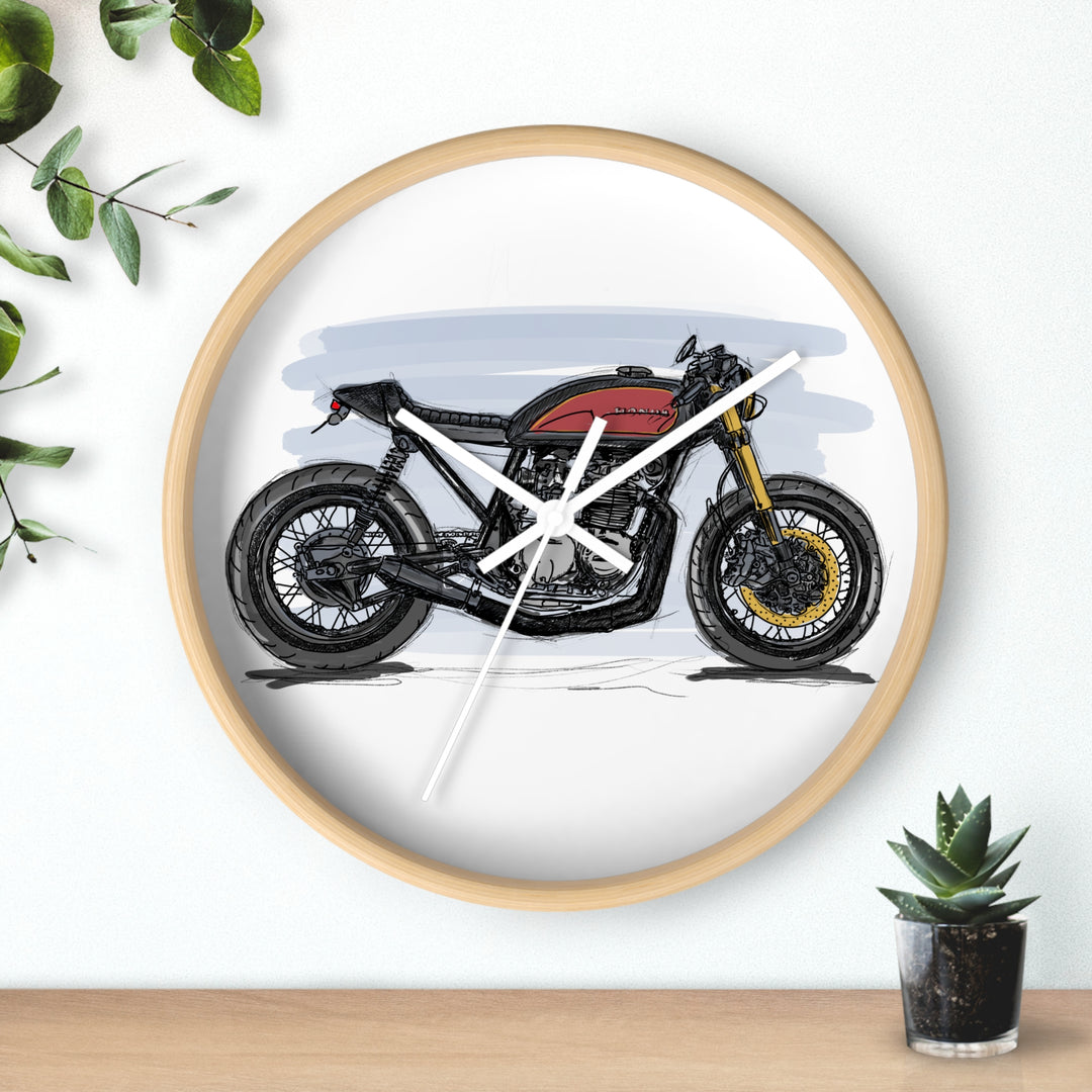 CogNito Moto Wall Clock — Minimalist Motorcycle Decor for Riders