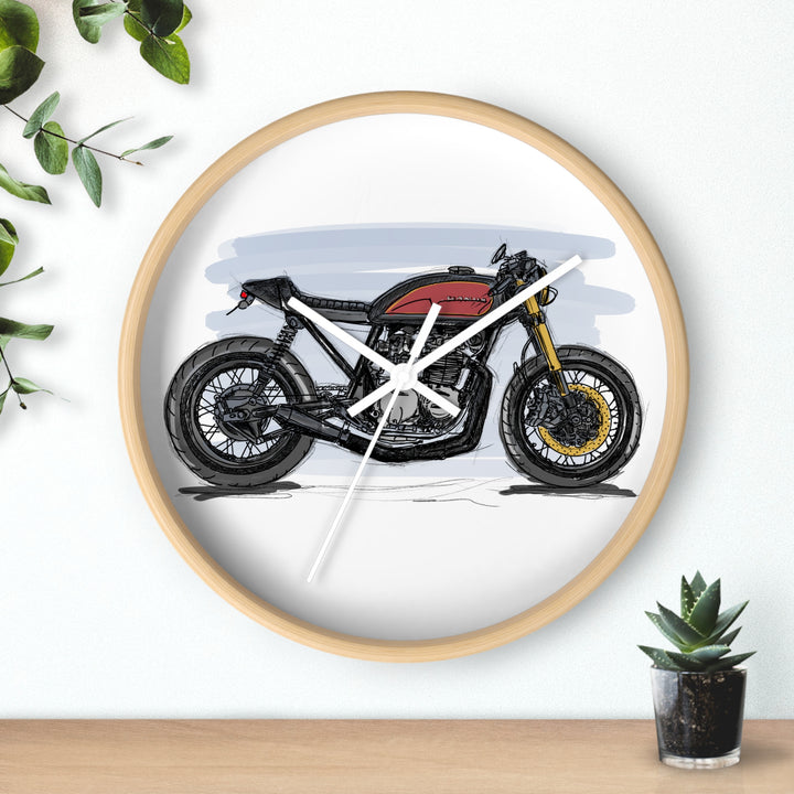 CogNito Moto Wall Clock — Minimalist Motorcycle Decor for Riders