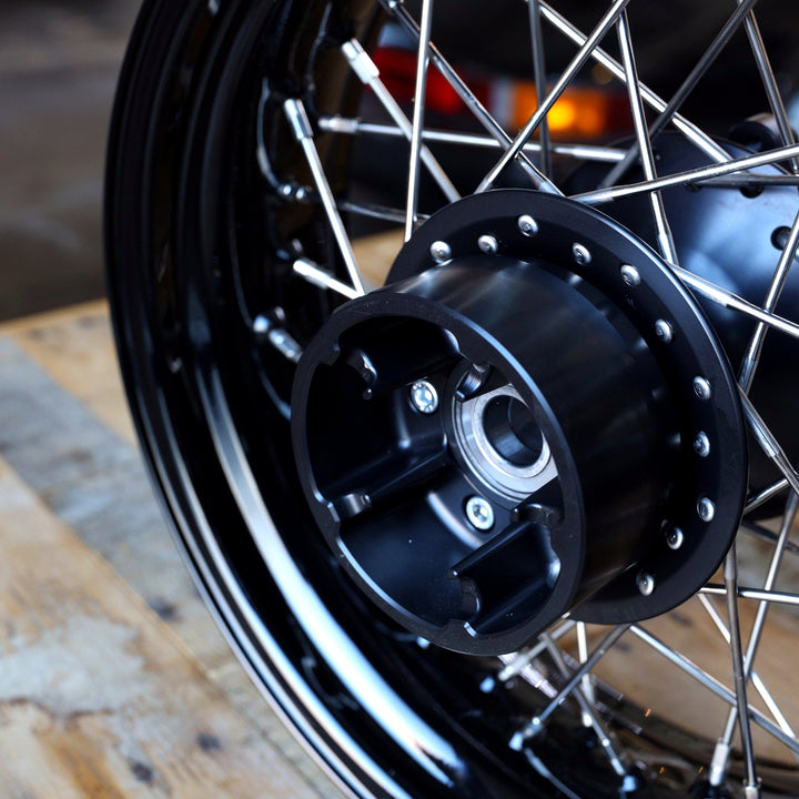 Sportster S laced wheel hub detail