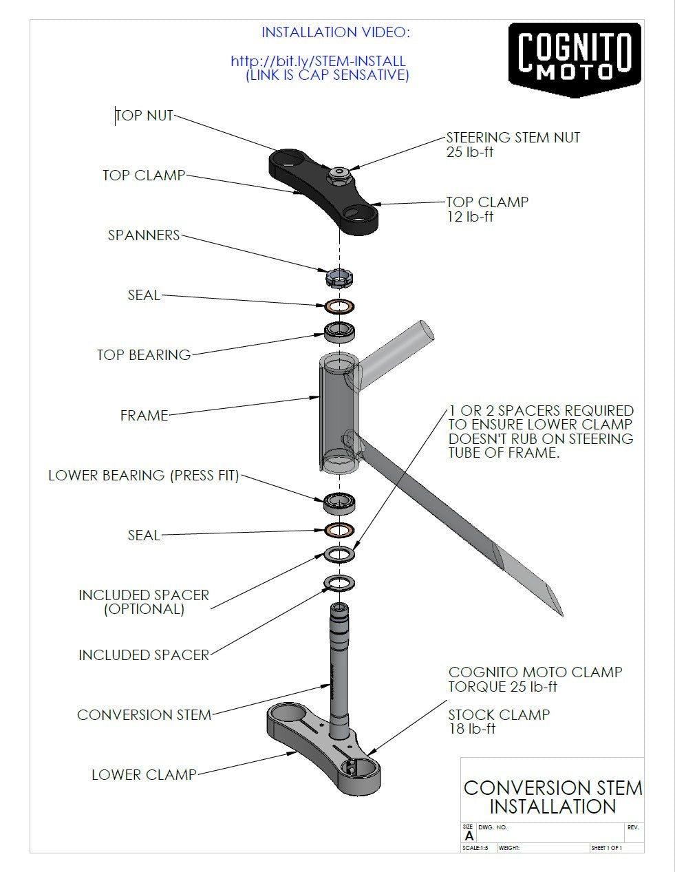 Yamaha R6/R1 Fork Honda CB1100 2010-2020 Frame Conversion Stem
