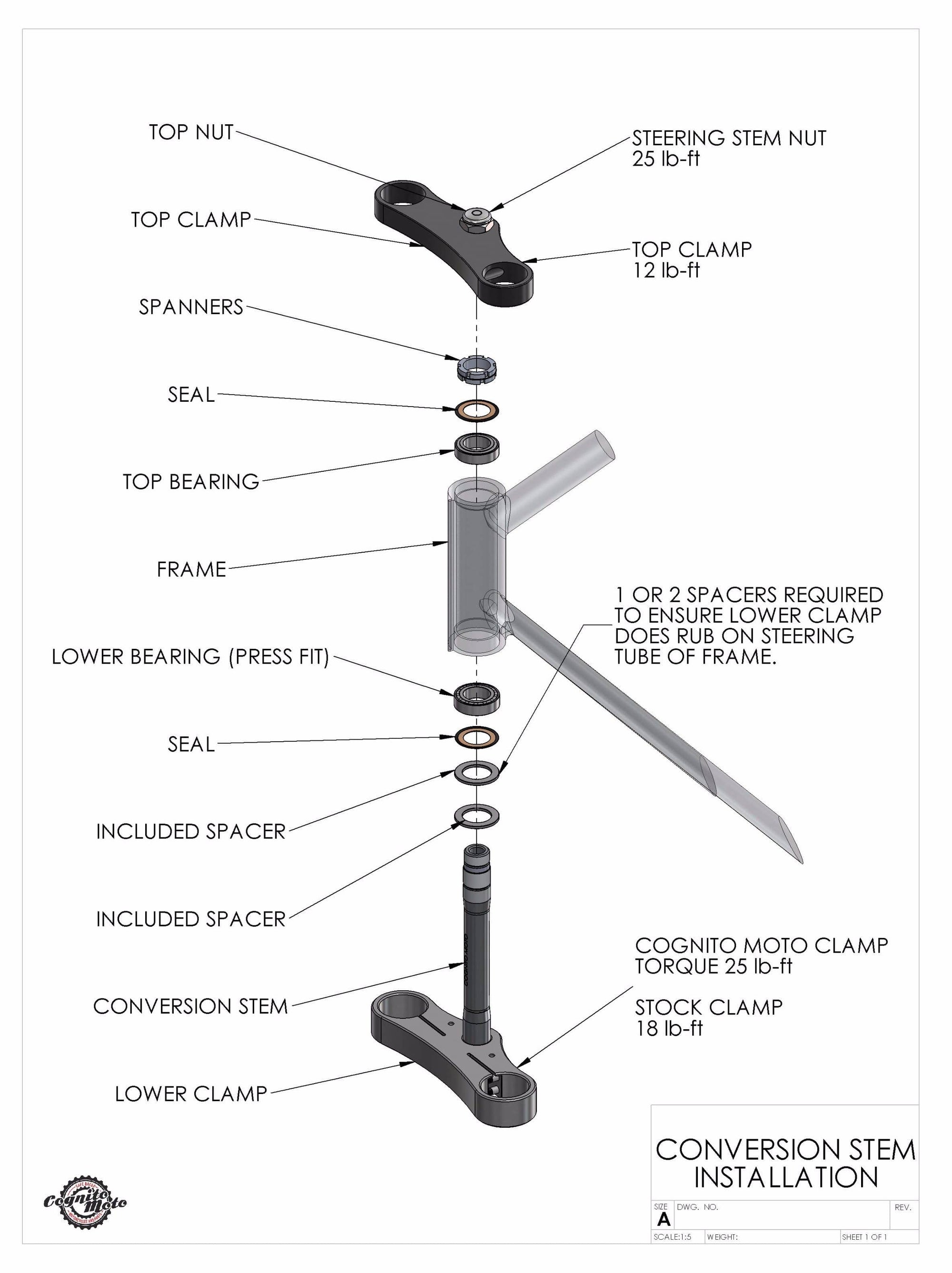 GSX-R Fork on Suzuki GS550 Frame Conversion Stem