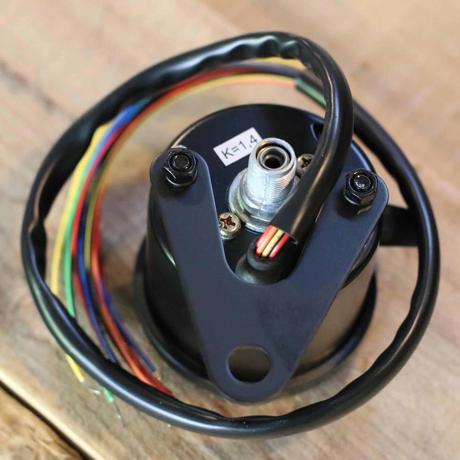 Black Mini Speedometer w/ Odometer & LED Indicator Lights (1:4 Ratio) - Cognito Moto