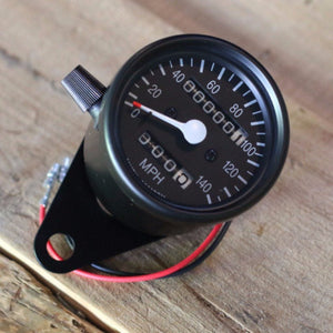 Black Mini Speedometer w/ Odometer & Trip ( 2000:60 Ratio ) - Cognito Moto