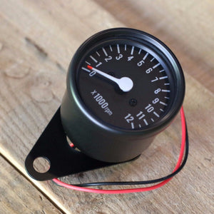Black Mini Tachometer w/ Clamp (7:1 Ratio) - Cognito Moto