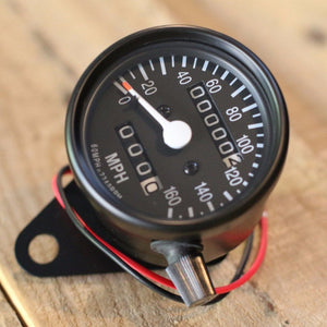 Black Mini Speedometer w/ Odometer, Trip & Clamp ( 2240:60 Ratio ) - Cognito Moto