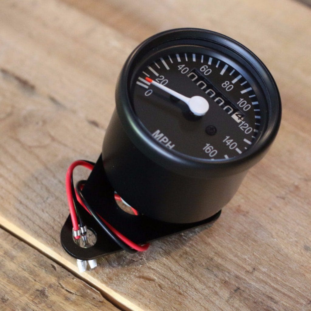 Black Mini Speedometer w/ Odometer ( 2240:60 Ratio ) - Cognito Moto