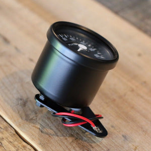Black Mini Speedometer w/ Odometer with mounting Clamp ( 2240:60 Ratio ) - Cognito Moto