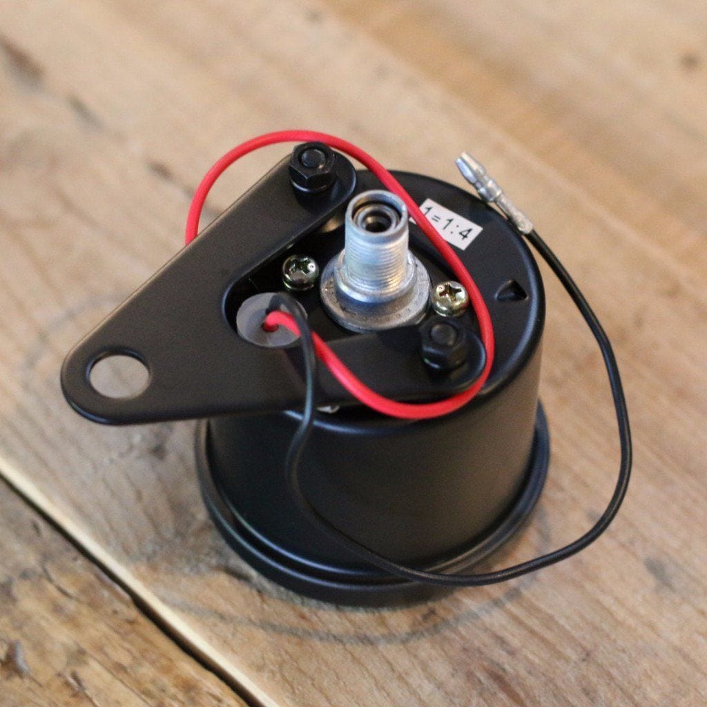 Black Mini Tachometer w/ Clamp (4:1 Ratio) - Cognito Moto