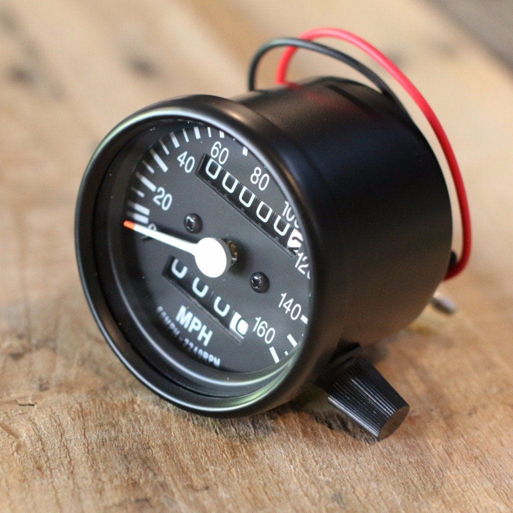 Black Mini Speedometer w/ Odometer & Trip ( 2240:60 Ratio ) - Cognito Moto