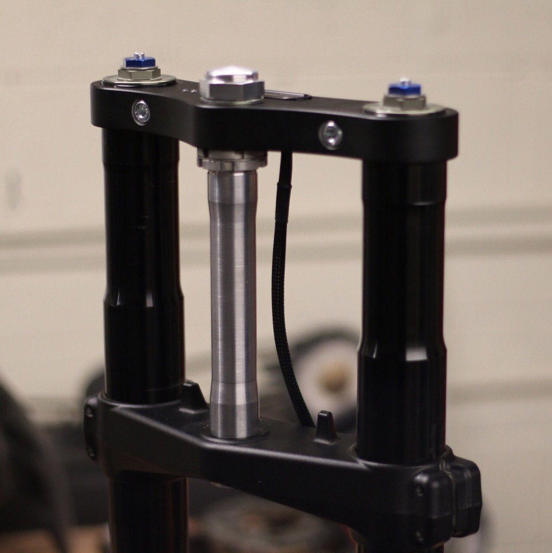 GSX-R Fork on KZ400 Frame Conversion Stem – Cognito Moto GSX-R Fork on KZ400 Frame Conversion Stem – Cognito Moto