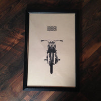 Limited Edition "Bobber" Motorcycle Framed Poster by Inked Iron - Cognito Moto