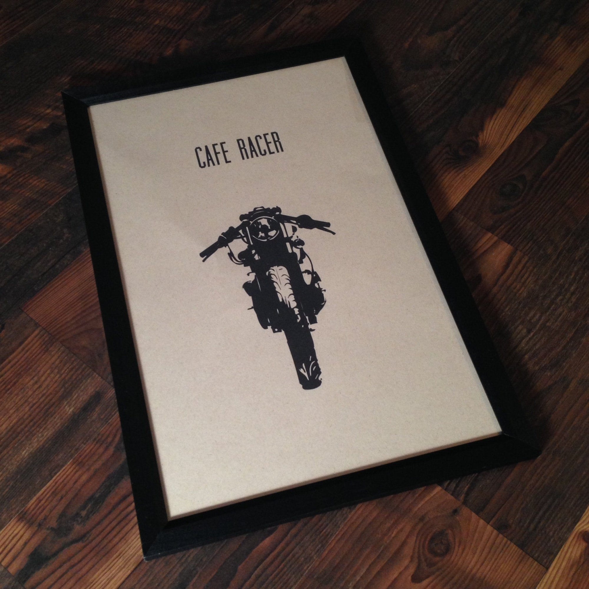 Limited Edition Cafe Racer Motorcycle Framed Poster by Inked Iron