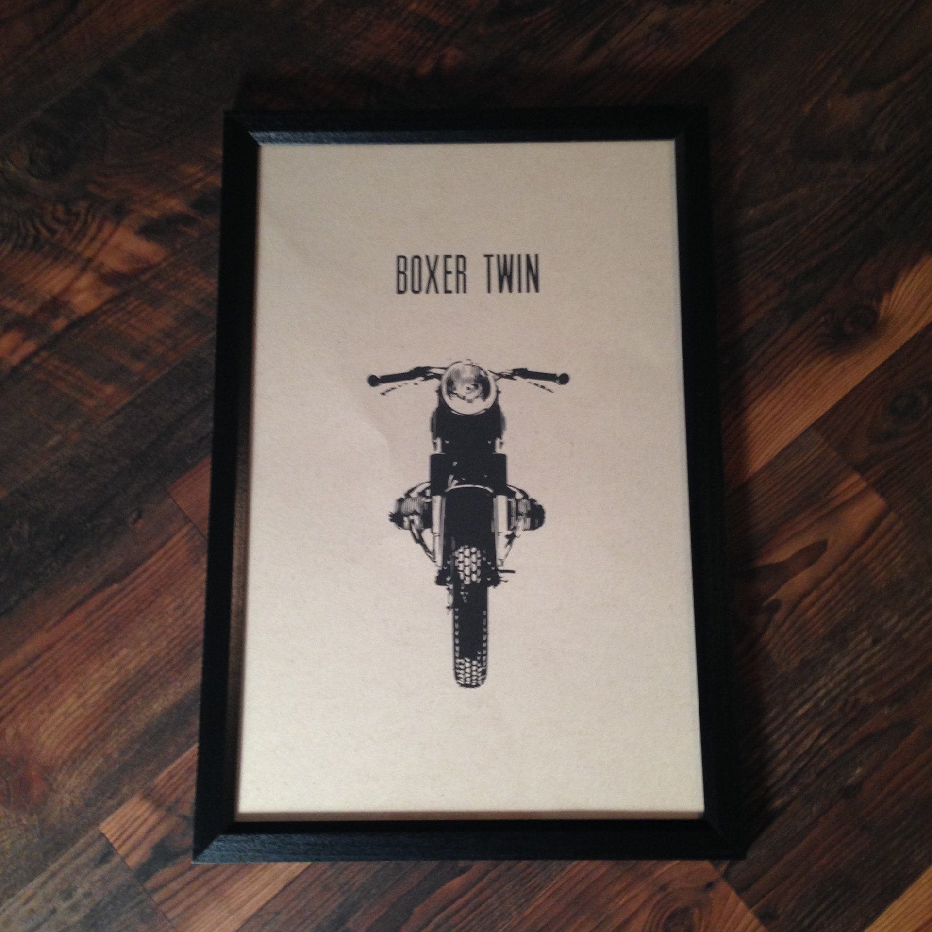 Limited Edition "Boxer Twin" Motorcycle Framed Poster by Inked Iron - Cognito Moto