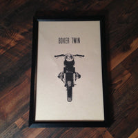 Limited Edition "Boxer Twin" Motorcycle Framed Poster by Inked Iron - Cognito Moto